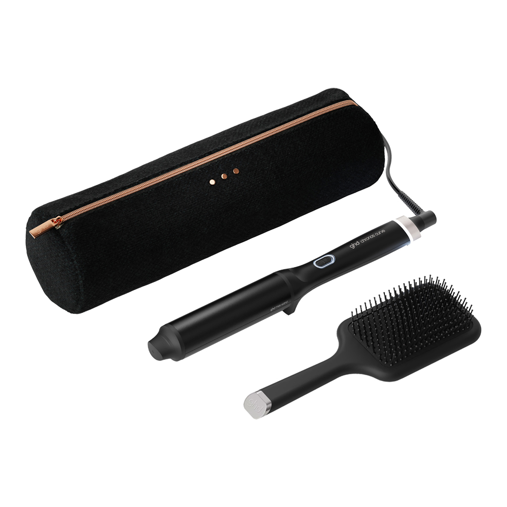 New ghd Chronos Curve Max Wand (Large 38Mm Barrel) Festive Gift Set In Black, Black