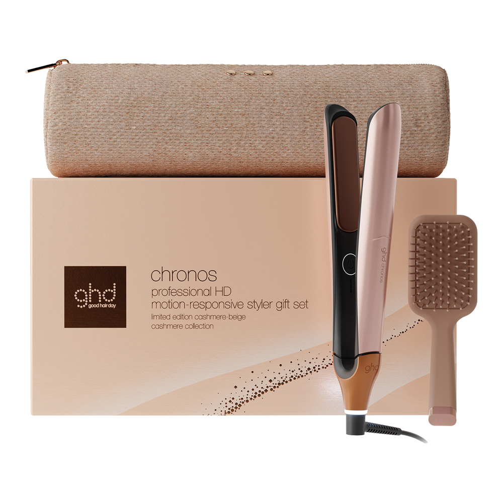 GHD Cashmere Beige Chronos Professional HD Motion Responsive Styler Gift Set (Holiday Limited Edition)