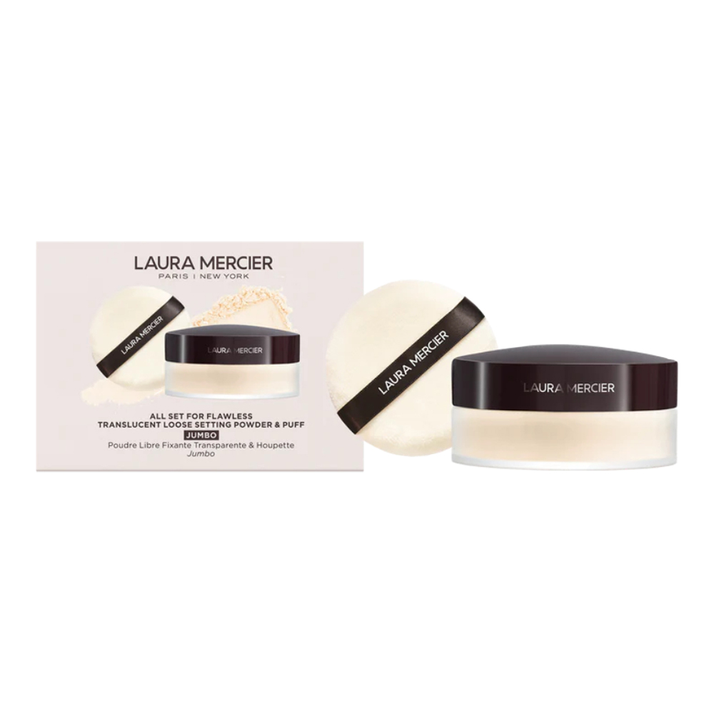 All Set For Flawless Translucent Loose Setting Powder & Puff Jumbo Duo (Limited Edition)