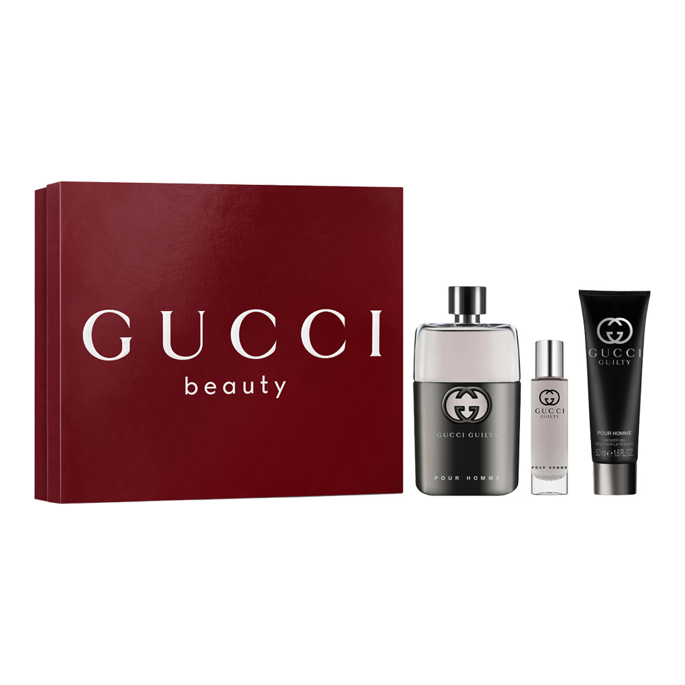 Gucci Guilty Pour Homme Eau De Toilette Shower Gel Trio (Limited Edition)