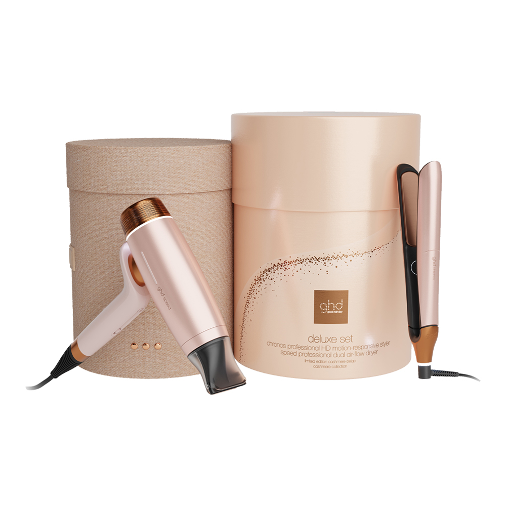 Cashmere Beige Chronos Professional HD Motion-Responsive Styler Speed Professional Dual Air-Flow Dryer Deluxe Set (Holiday Limited Edition)
