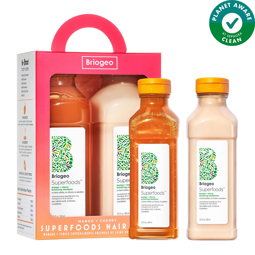 Superfoods Mango + Cherry Balancing Shampoo + Conditioner Duo