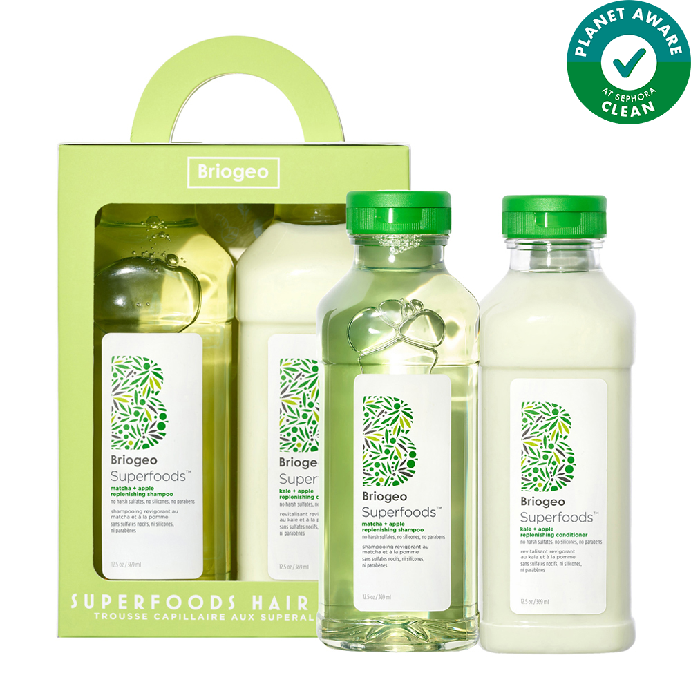 Superfoods Apple Matcha Kale Replenishing Shampoo Conditioner Duo