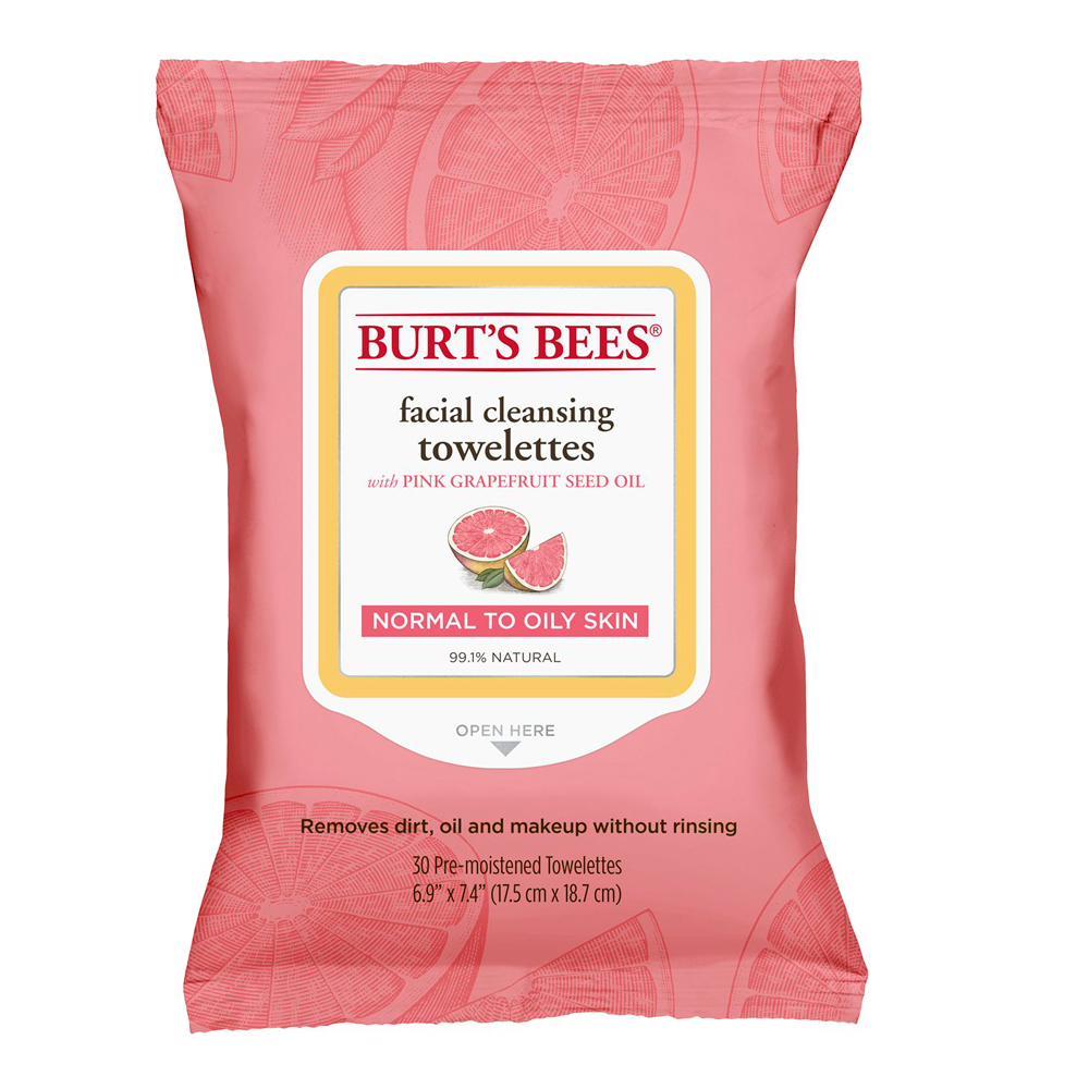 Facial Cleansing Towelettes With Pink Grapefruit Seed Oil