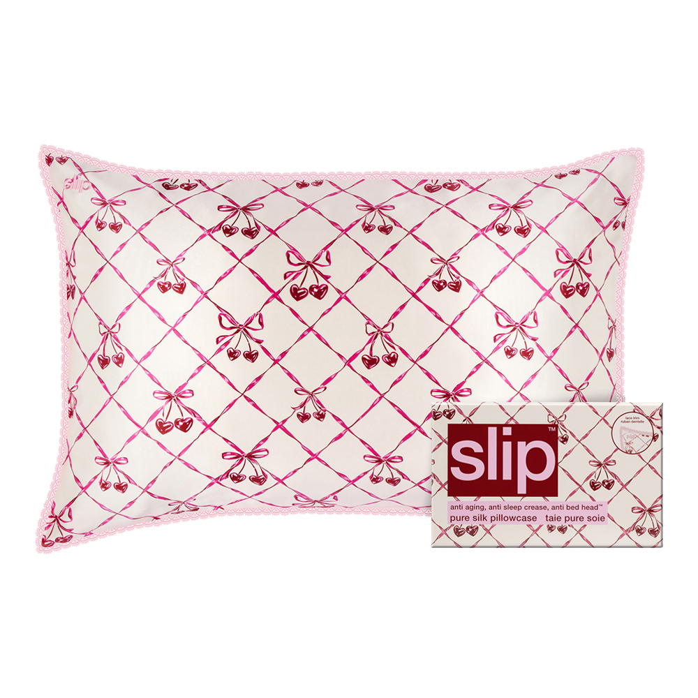 Pure Silk Queen Pillowcase With Lace Trim (Holiday Limited Edition)