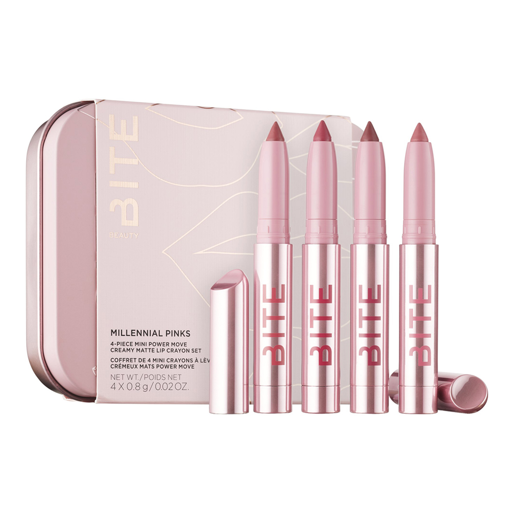 Millennial Pinks 4-Piece Mini Power Move Creamy Matte Lip Crayon Set - Limited Edition