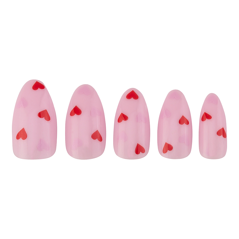 Red Hearts Press On Nails