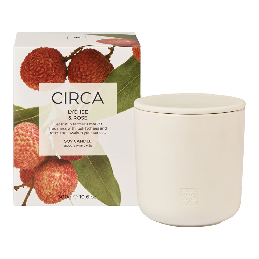Rose & Lychee Scented Soy Candle