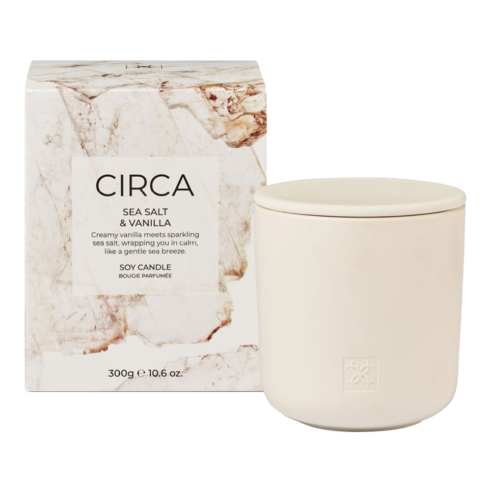 Sea Salt & Vanilla Scented Soy Candle